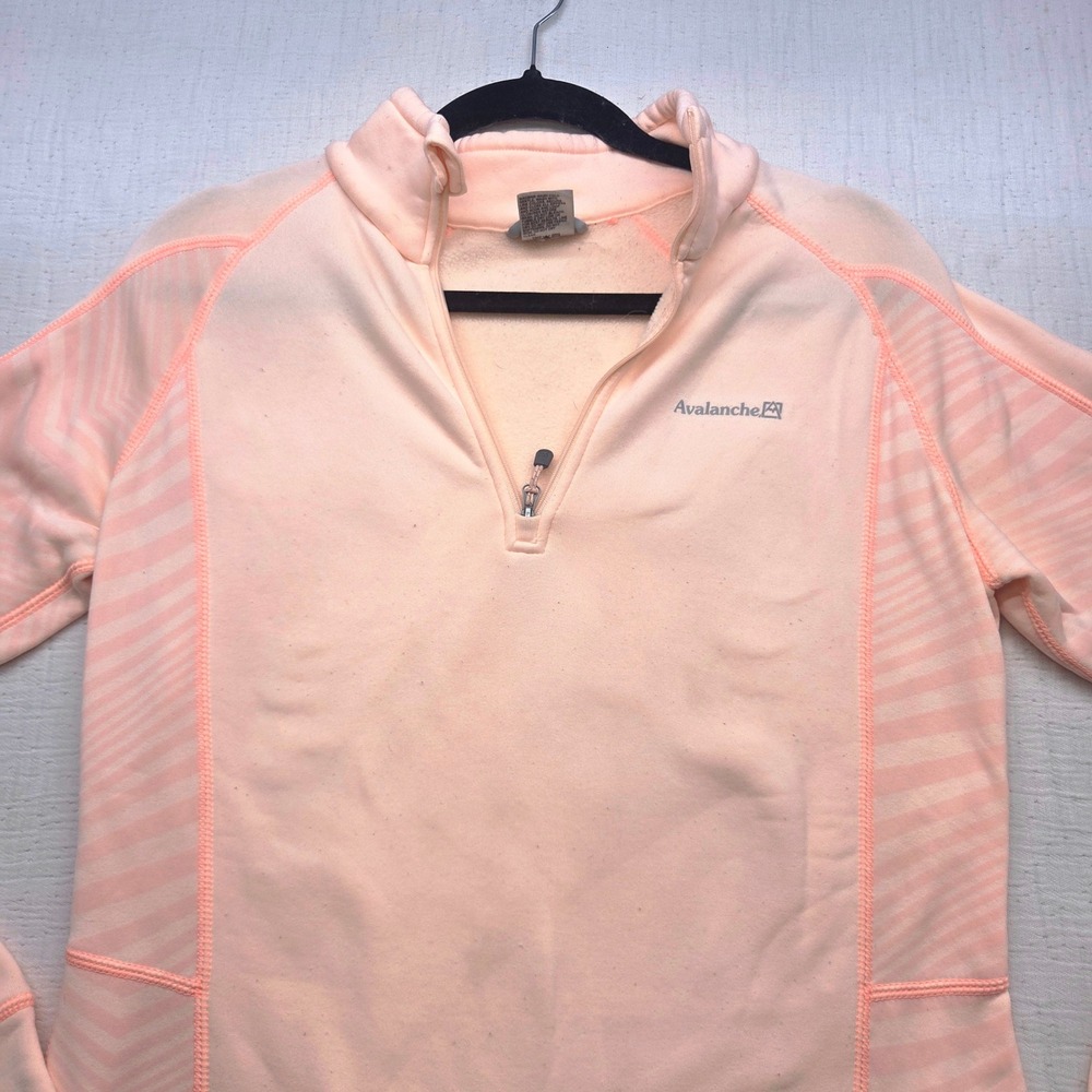 Avalanche Womens Peach Quarter Zip Fleece Lined Performance Top Size Medium